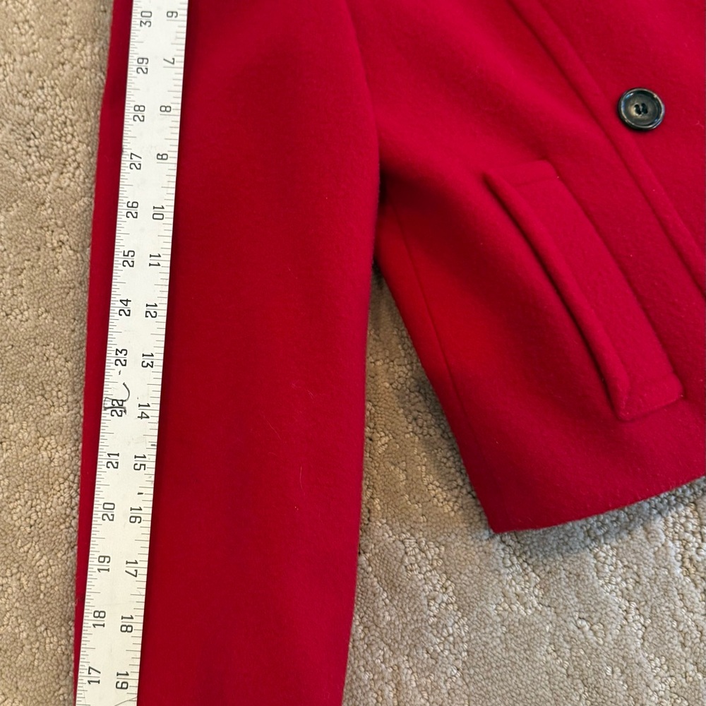 Pendleton Red Wool Cropped Jacket Petite 4 Double Breasted USA - Picture 7 of 11
